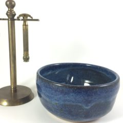 Handmade Large Blue Pottery Shaving Bowl