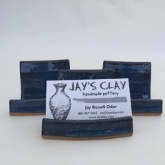Business Card Holder – Handmade Pottery in Blue