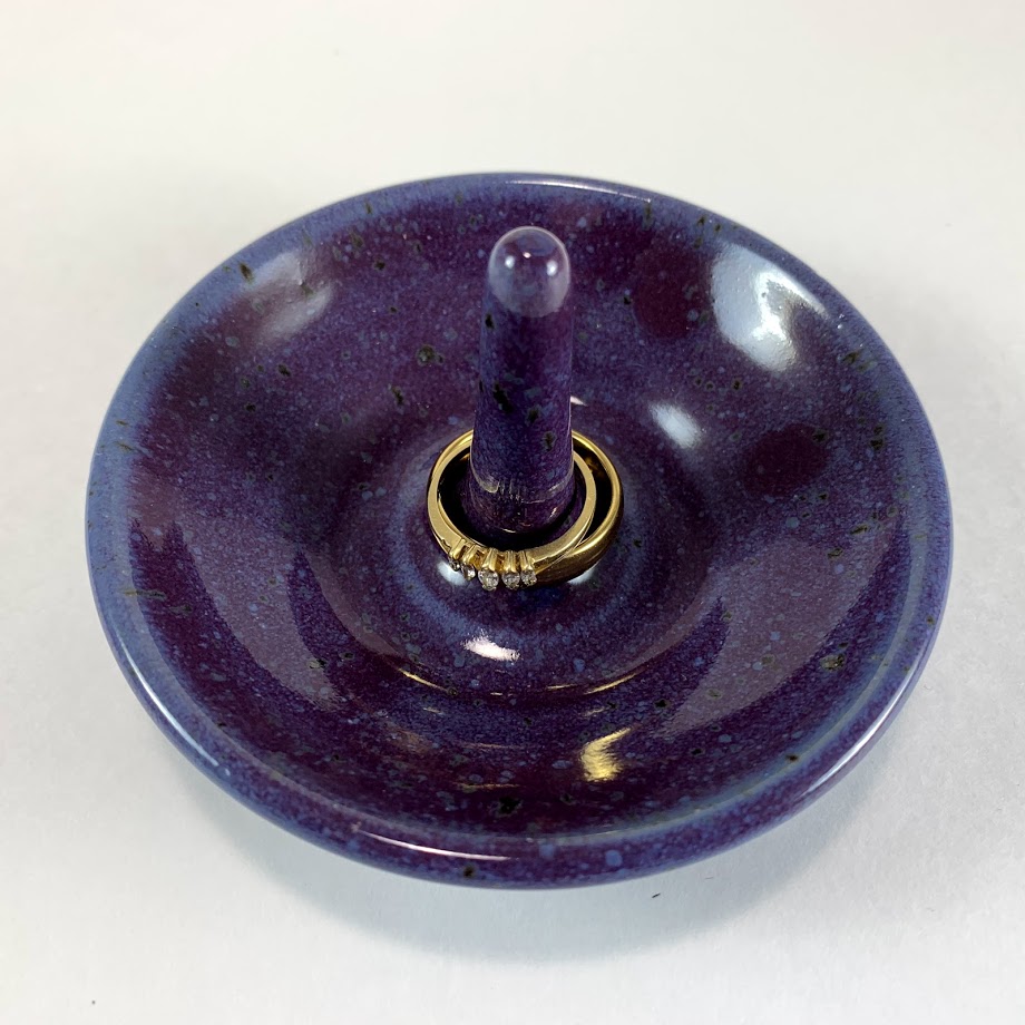 Handmade Ceramic Jewelry Ring Holder in Purple